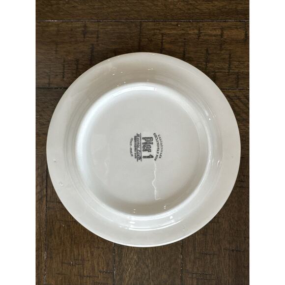 Pier 1 mosaic fruit salad plates or saucers Italy Red green trim 8 Available - Picture 2 of 2